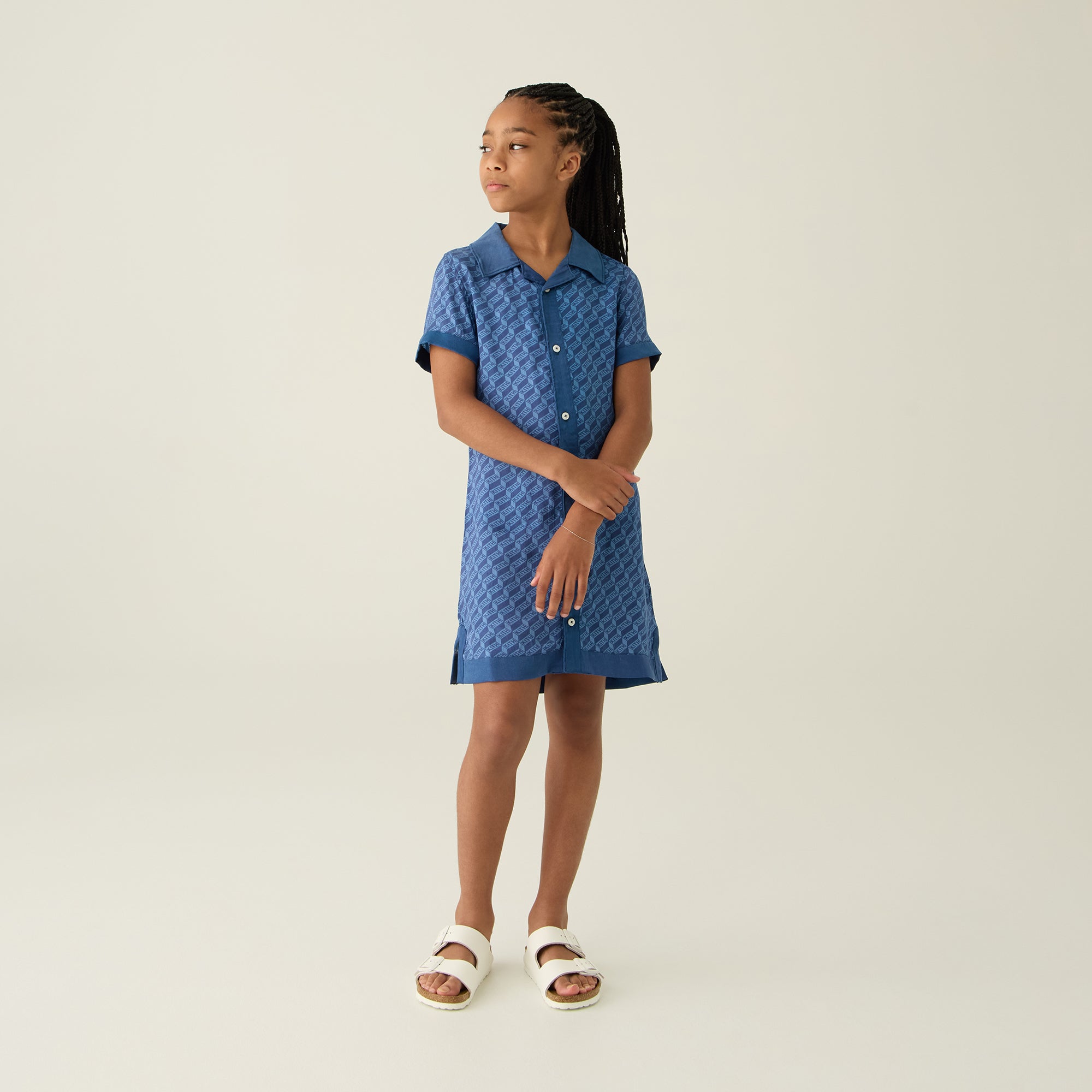 Kith Kids Monogram Camp Shirt Dress - Atlantic | Kith Atlantic