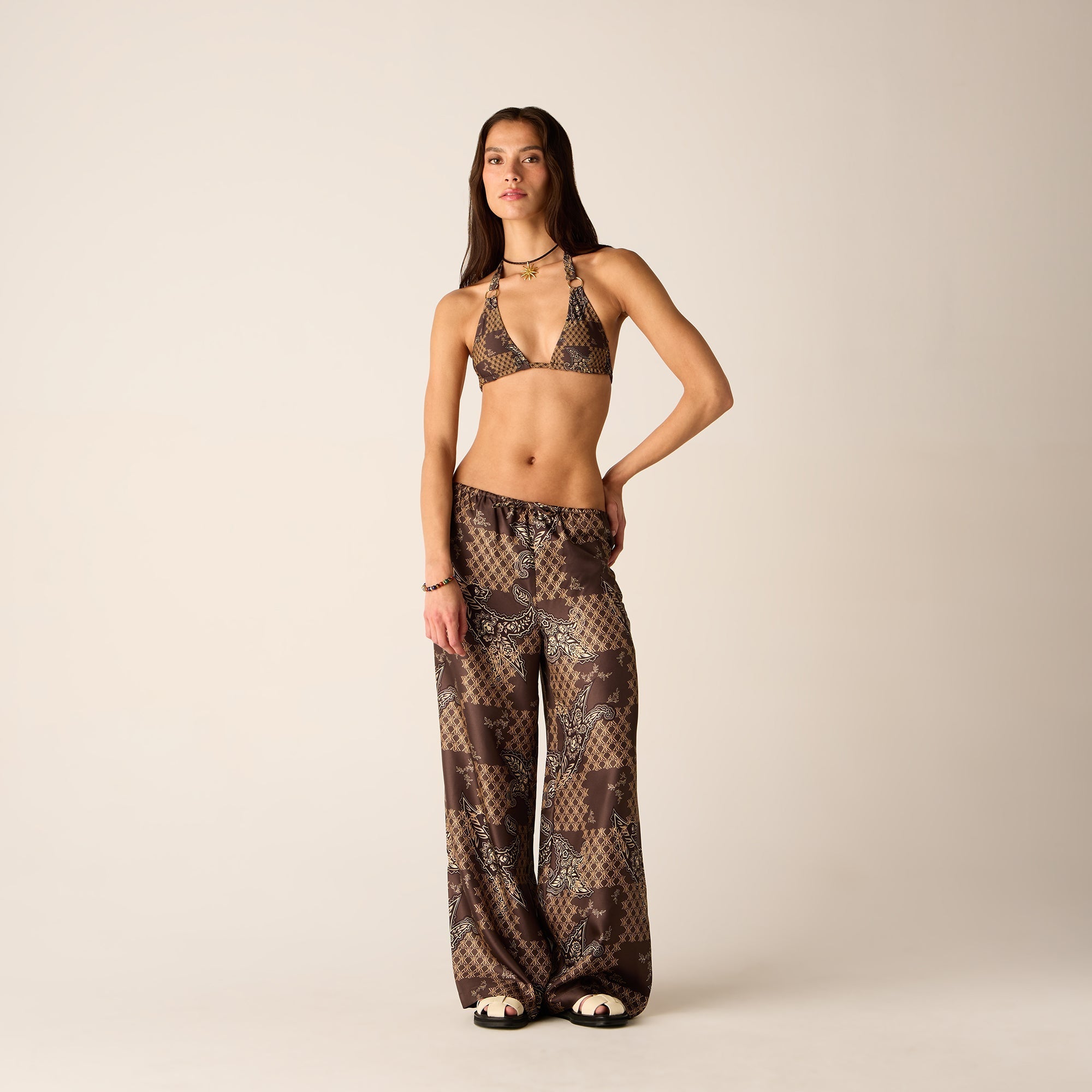 Kith Women Michi Crest Paisley Pant - Brew | Kith Brew