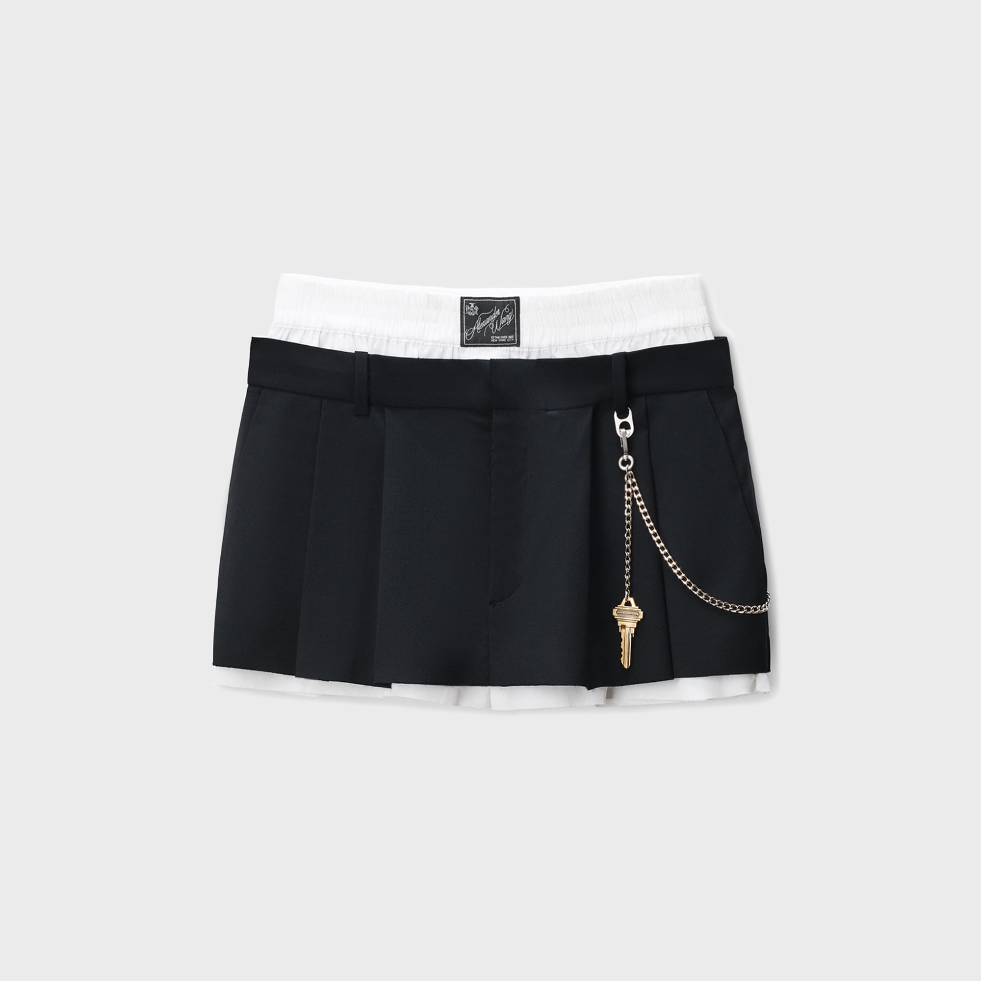Alexander Wang Pre-Styled Pleated Skort with Chain - Black | Kith Black