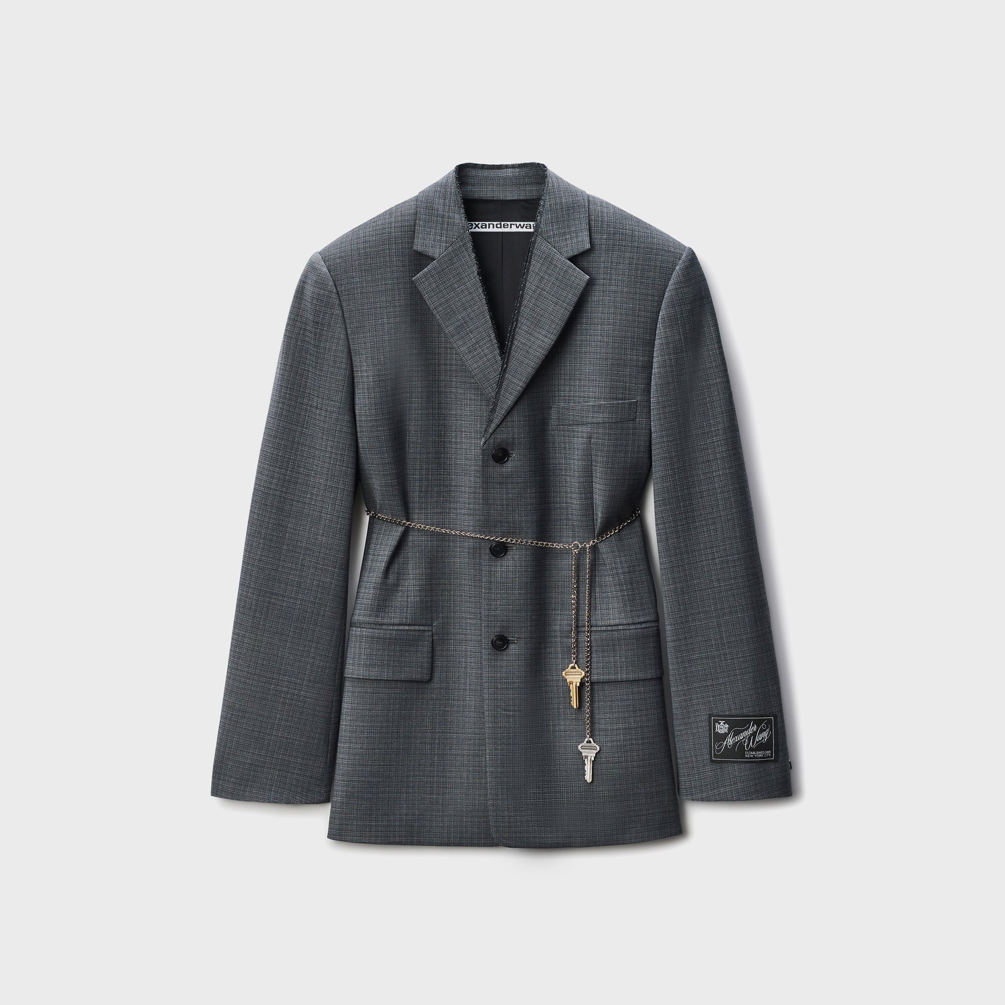 Alexander Wang Tailored Blazer with Chain - Dark Grey Melange | Kith Dark Grey Melange
