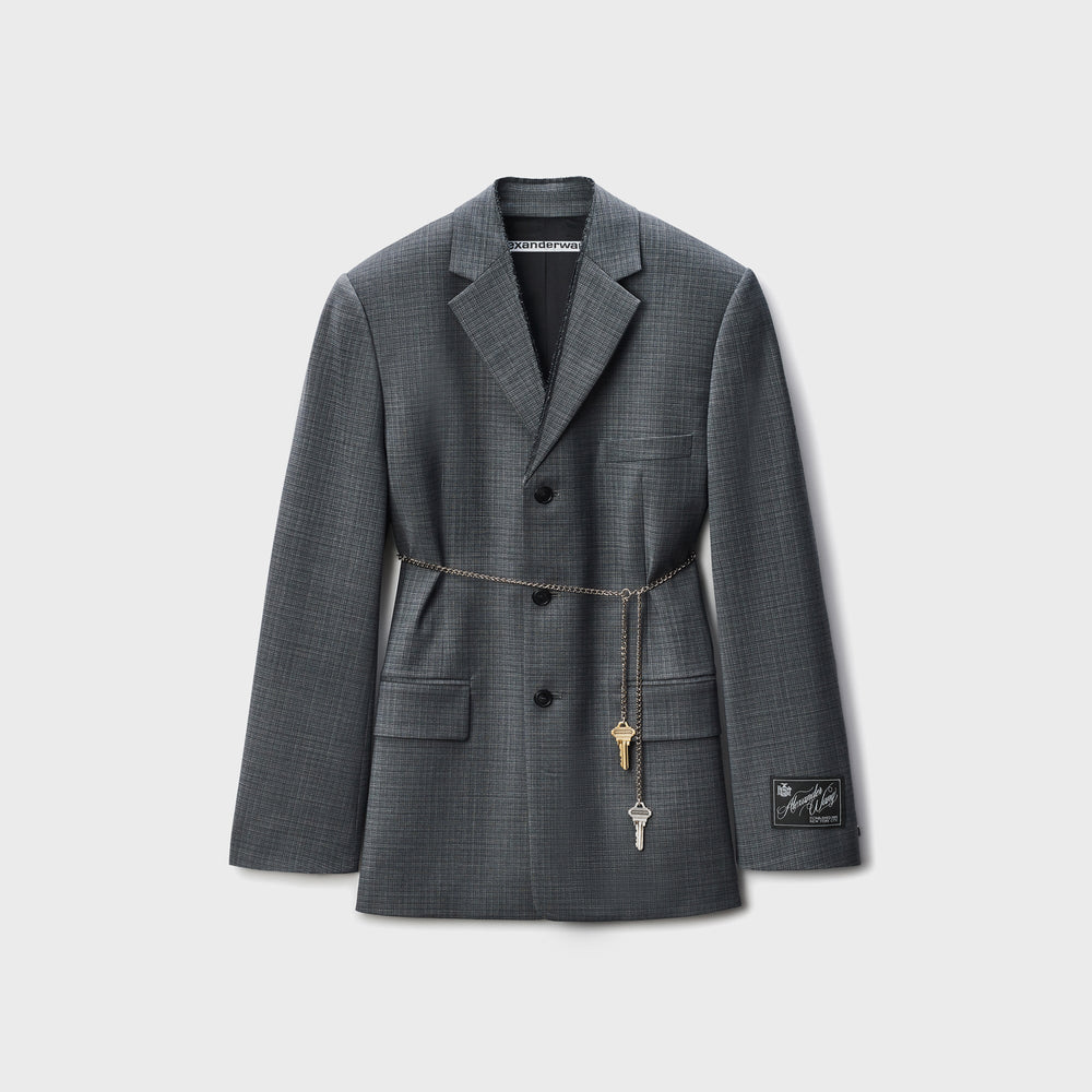 Alexander Wang Tailored Blazer with Chain - Dark Grey Melange | Kith Dark Grey Melange