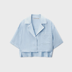 T by Alexander Wang Cropped Shirt - Oxford Blue Multi | Kith Oxford Blue Multi