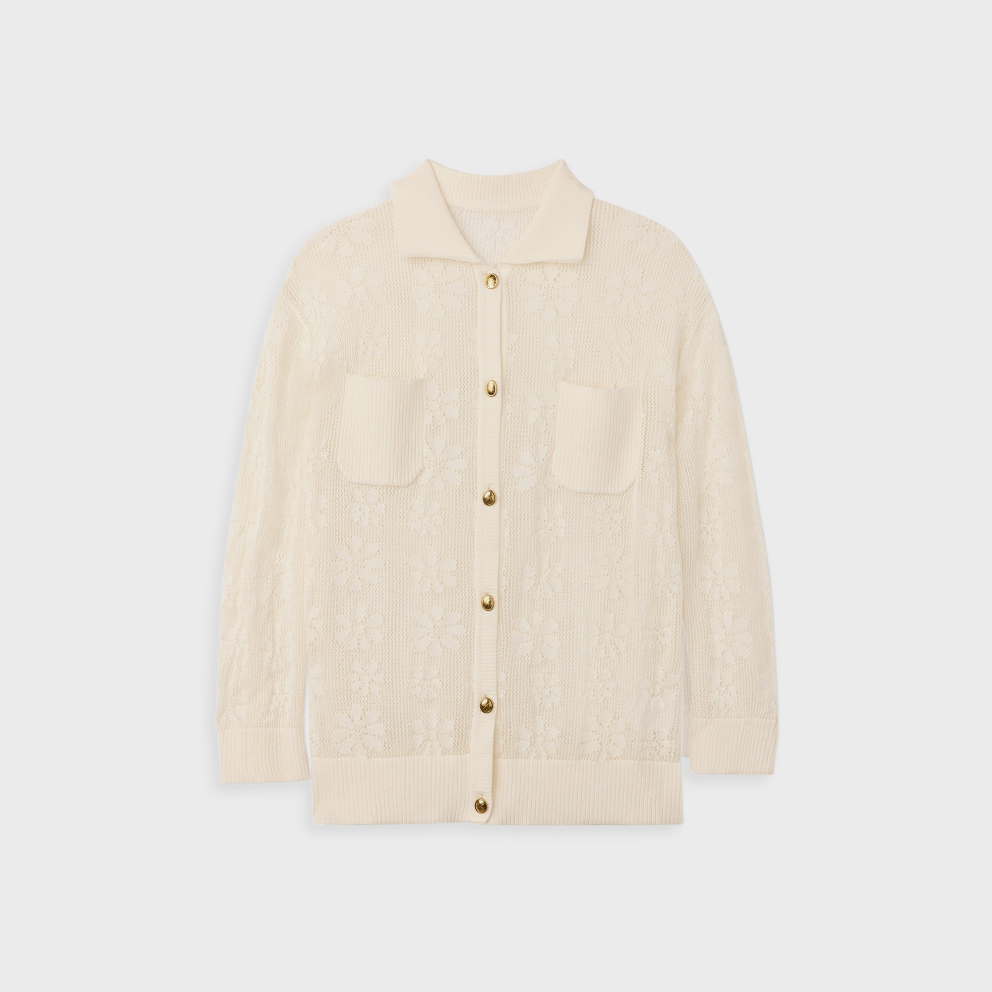 Asta Resort Delilah Crochet Shirt - Salt | Kith Salt