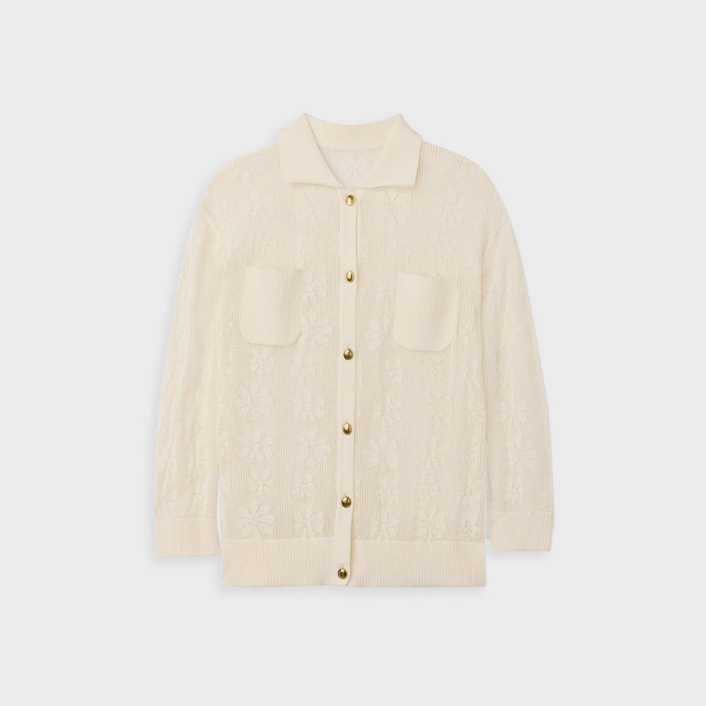 Asta Resort Delilah Crochet Shirt - Salt | Kith Salt