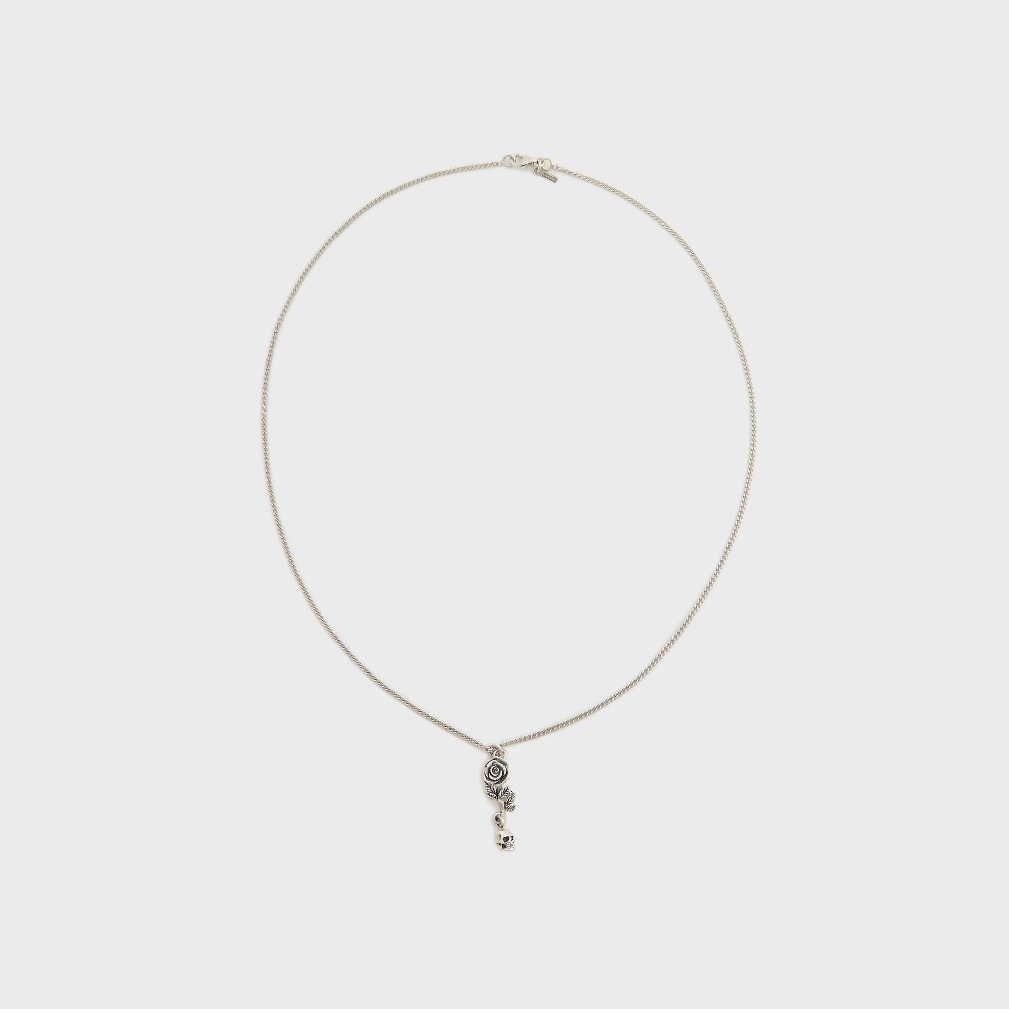 Emanuele Bicocchi Rose And Skull Pendant Necklace - Silver | Kith Silver