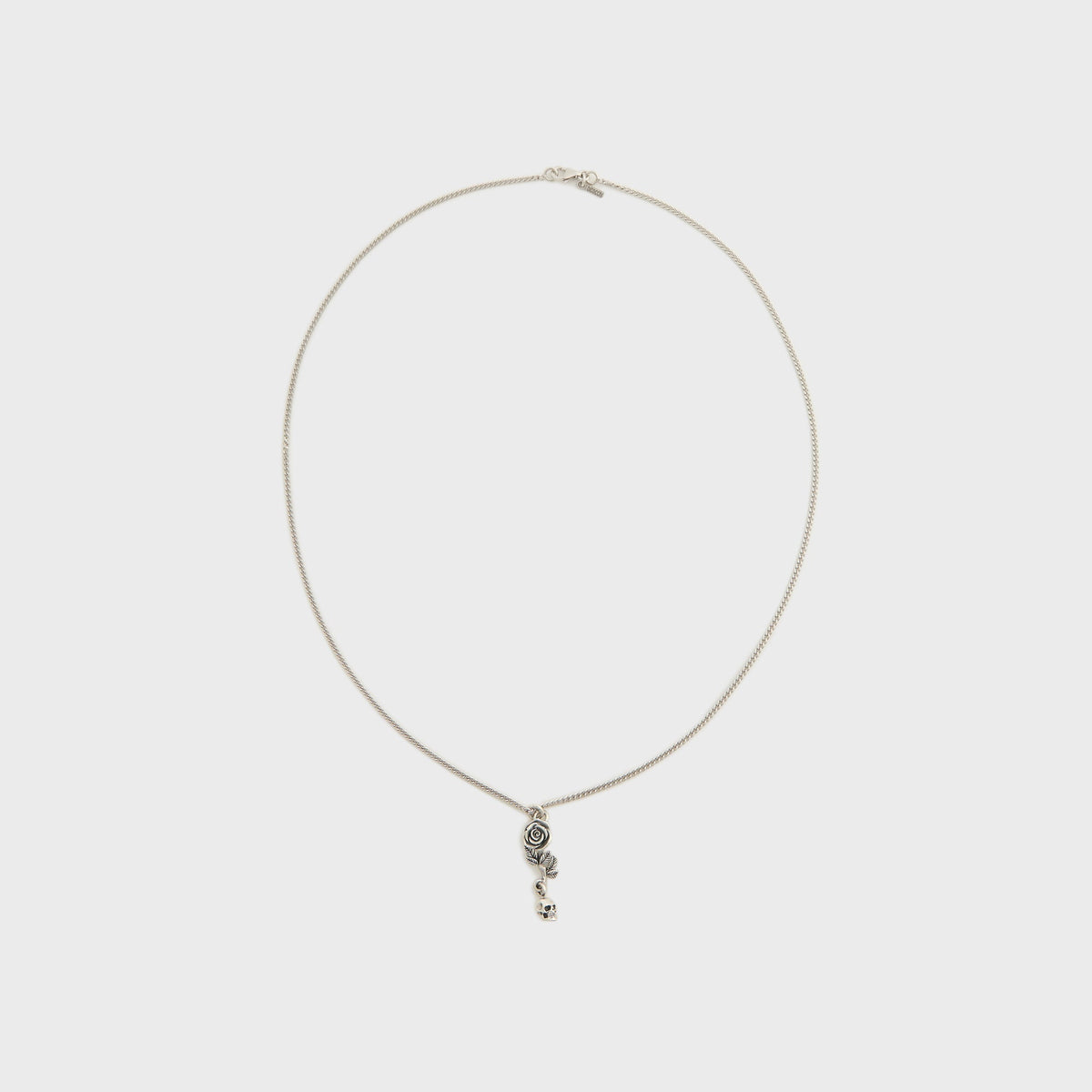 Emanuele Bicocchi Rose And Skull Pendant Necklace - Silver | Kith Silver