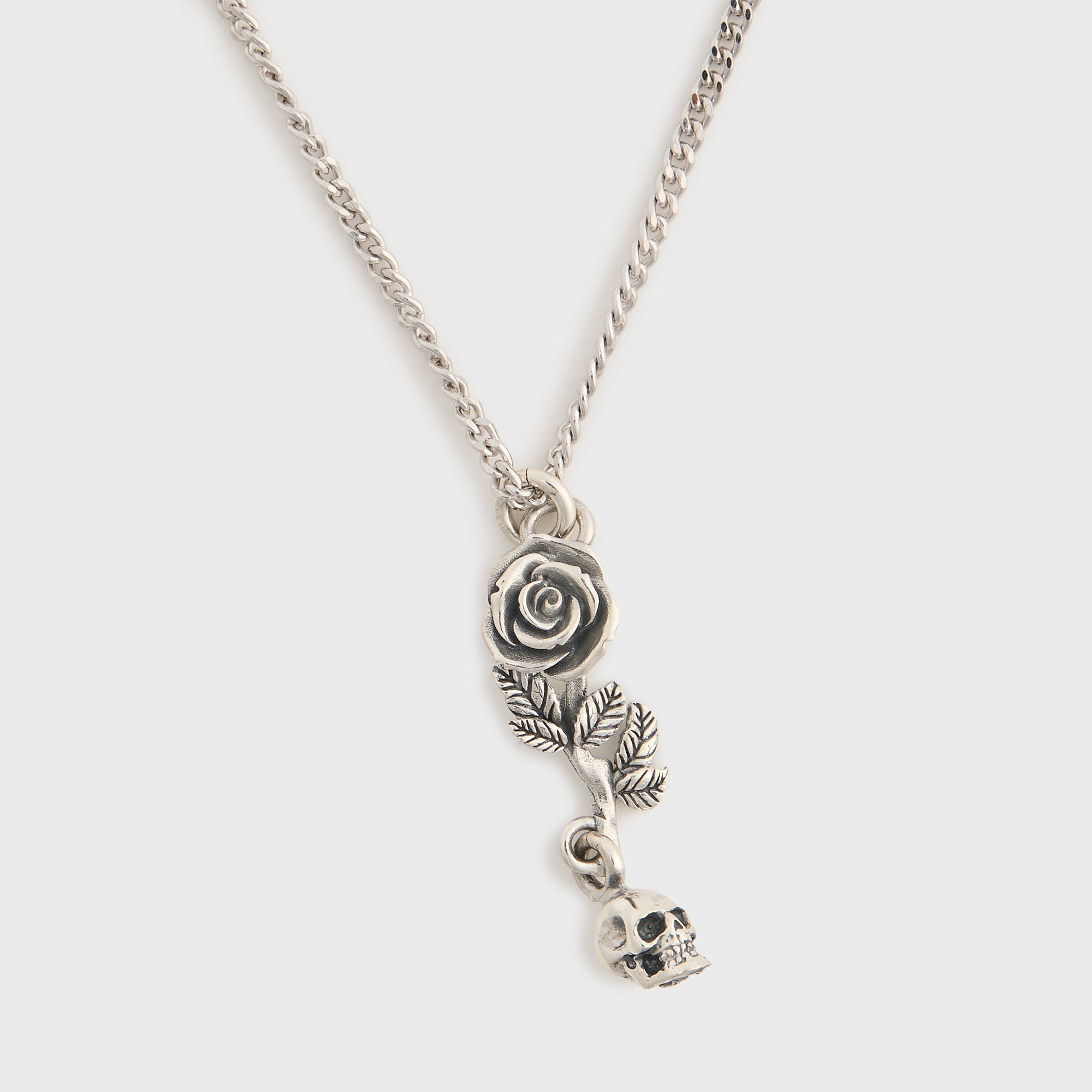 Emanuele Bicocchi Rose And Skull Pendant Necklace - Silver | Kith Silver