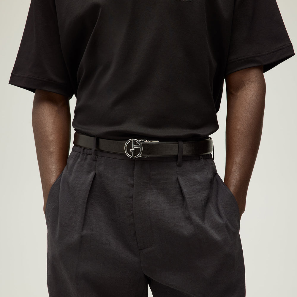 Giorgio Armani & Kith Reversible Leather Belt - Black | Kith Black