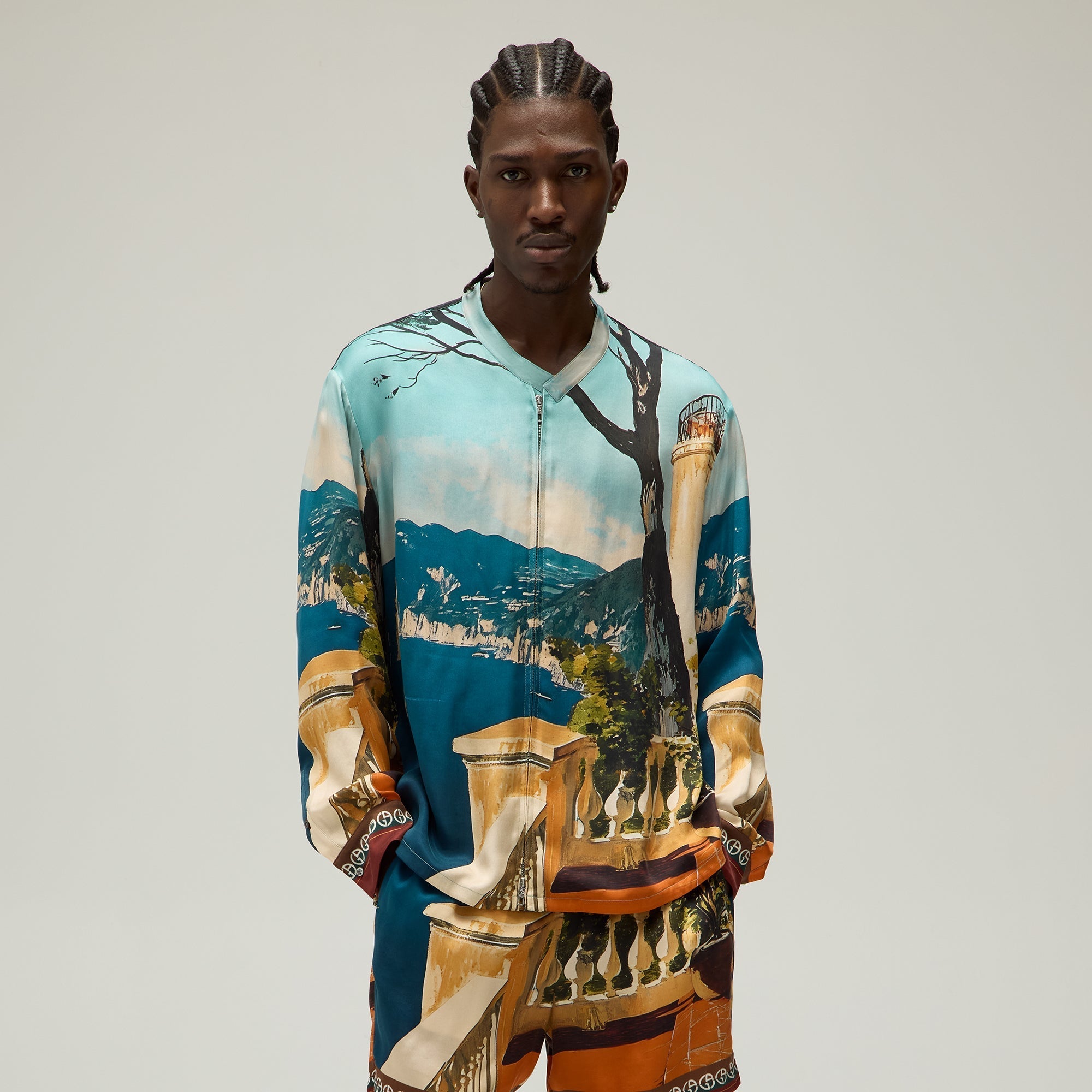 Giorgio Armani & Kith Capri Long Sleeve Zip-Up Shirt - Multi | Kith Multi