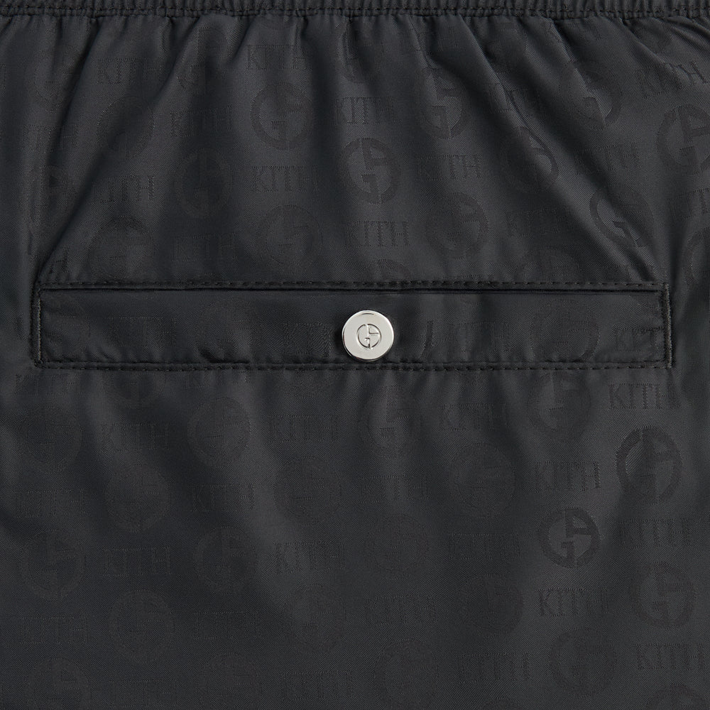 Giorgio Armani & Kith Jacquard Collins Swim Short - Black | Kith Black