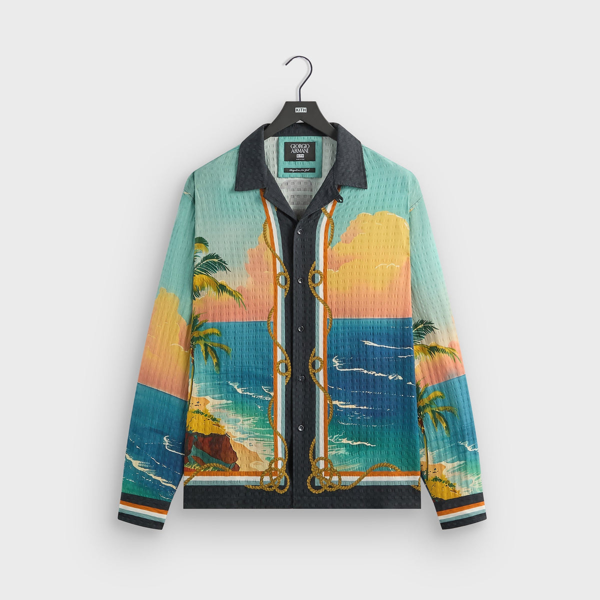 Giorgio Armani & Kith Ornamental Print Long Sleeve Thompson Camp Colla | Kith Multi