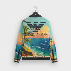 Giorgio Armani & Kith Ornamental Print Long Sleeve Thompson Camp Colla | Kith Multi
