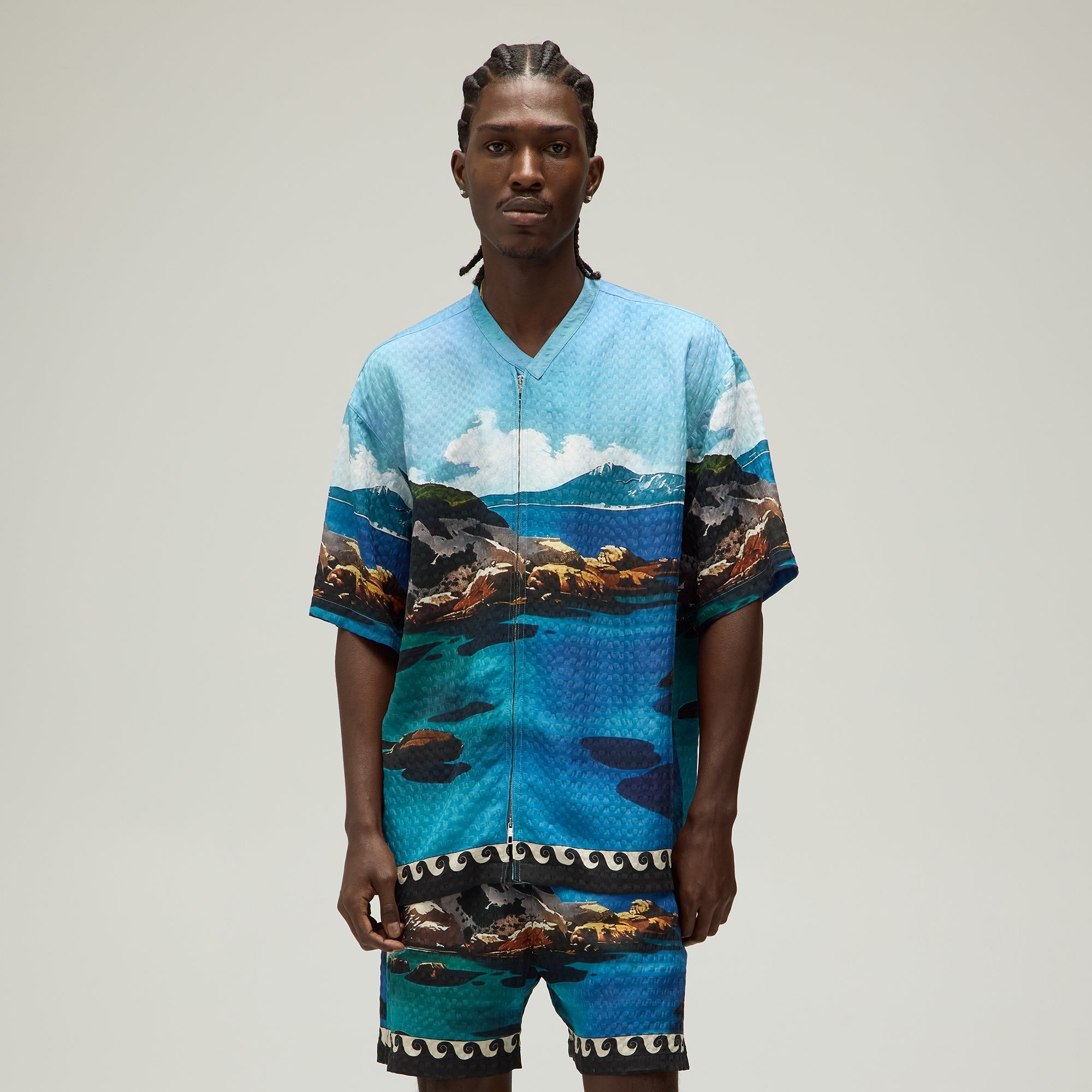 Giorgio Armani & Kith Sardinia Short Sleeve Zip Shirt - Multi | Kith Multi