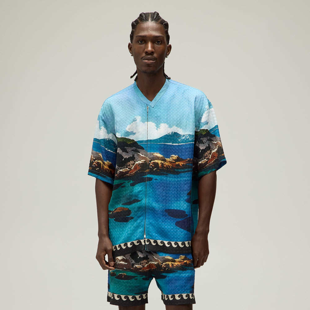 Giorgio Armani & Kith Sardinia Short Sleeve Zip Shirt - Multi | Kith Multi