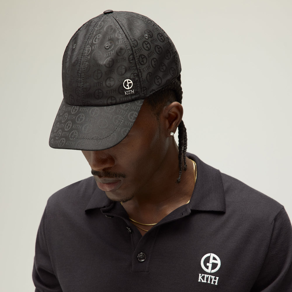 Giorgio Armani & Kith Midweight Jacquard Silk Classic Cap - Black | Kith Black