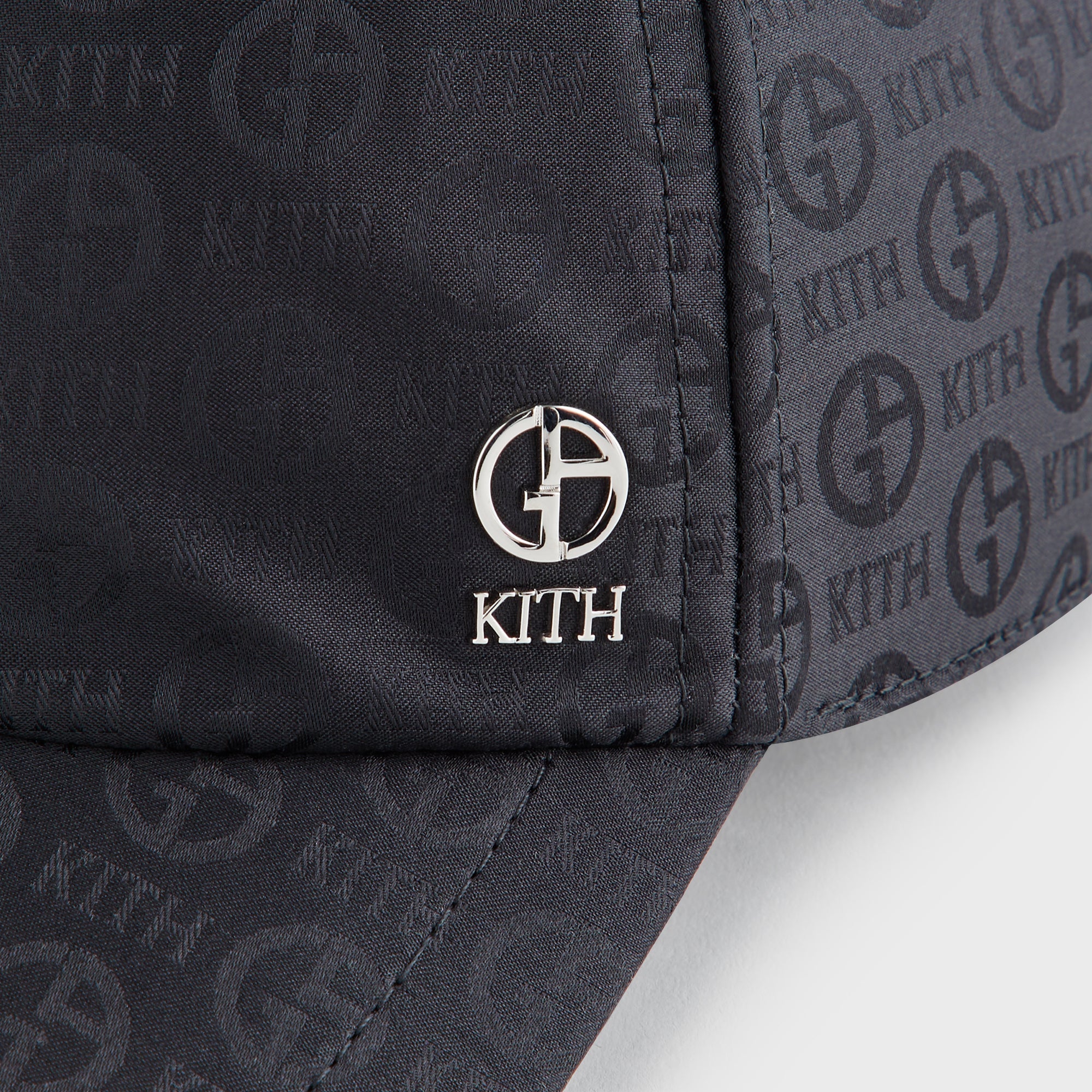 Giorgio Armani & Kith Midweight Jacquard Silk Classic Cap - Black | Kith Black