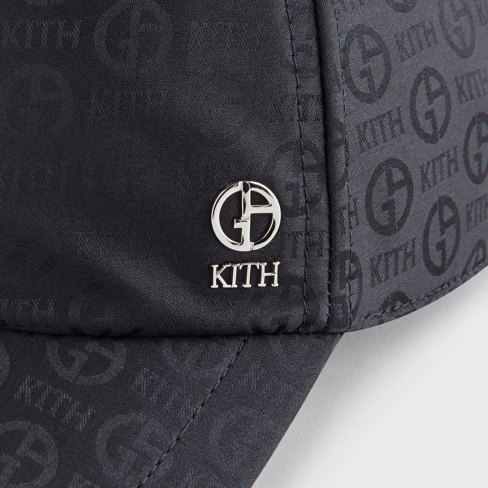 Giorgio Armani & Kith Midweight Jacquard Silk Classic Cap - Black | Kith Black