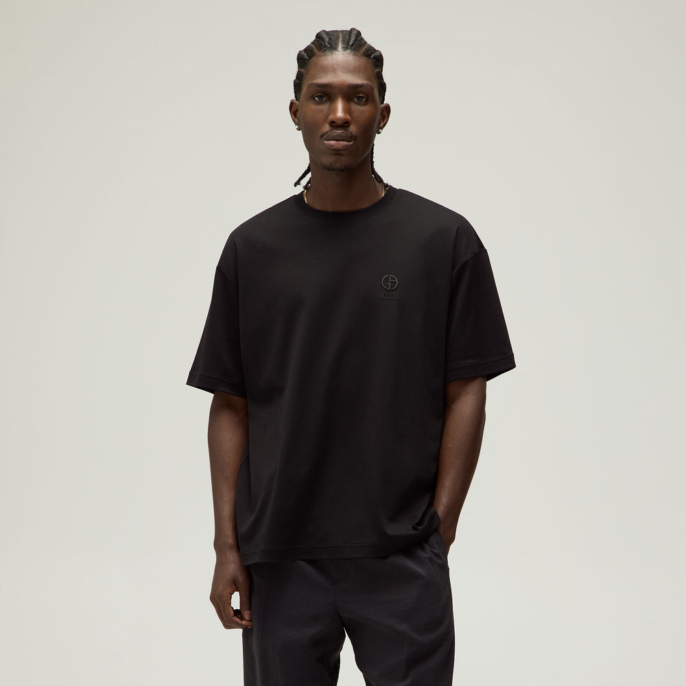 Giorgio Armani & Kith Logo Tee - Black | Kith Black