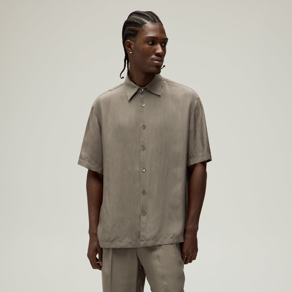 Giorgio Armani & Kith Silky Short Sleeve Button Up - Gravel | Kith Gravel
