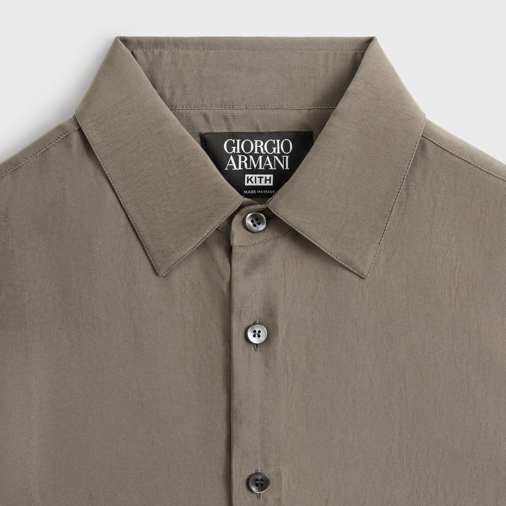 Giorgio Armani & Kith Silky Short Sleeve Button Up - Gravel | Kith Gravel