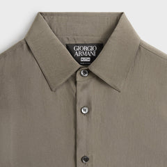 Giorgio Armani & Kith Silky Short Sleeve Button Up - Gravel | Kith Gravel