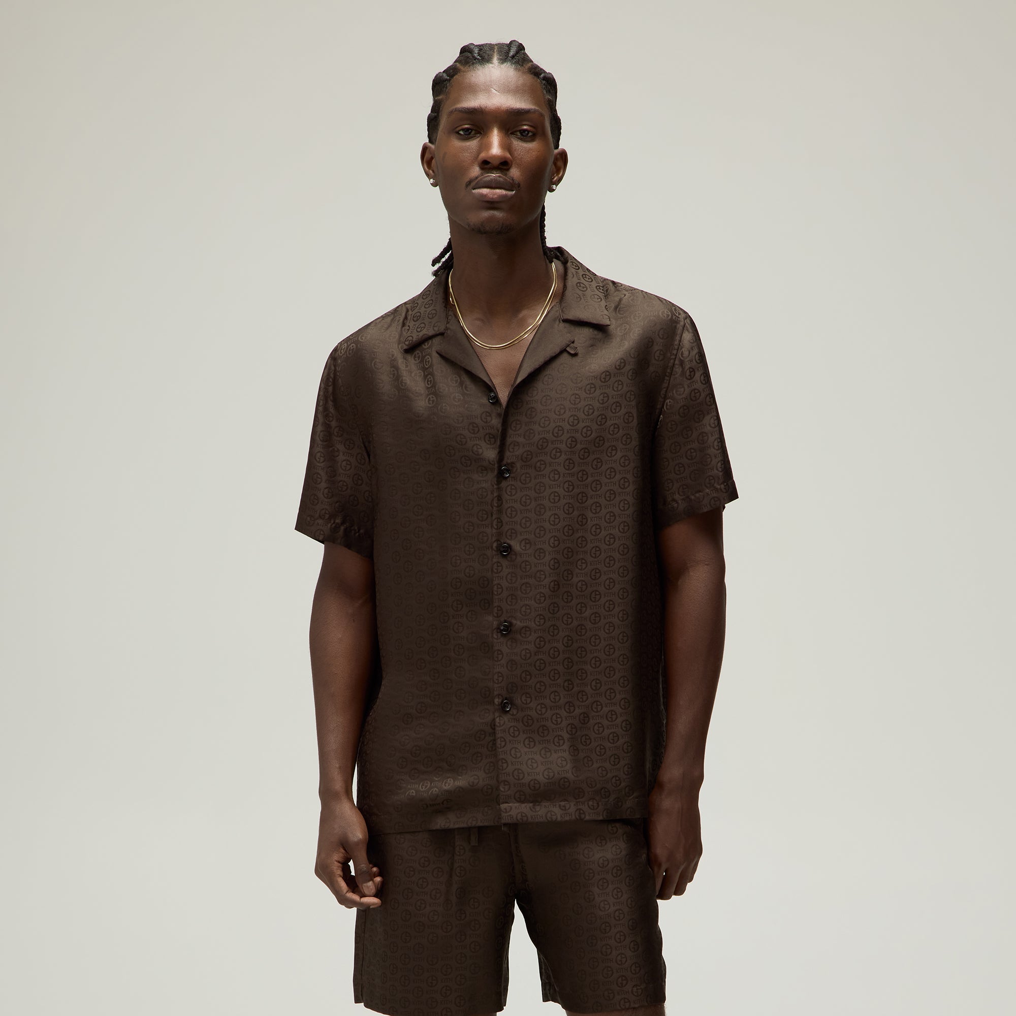 Giorgio Armani & Kith Monogram Short Sleeve Thompson Camp Collar Shirt | Kith Kindling