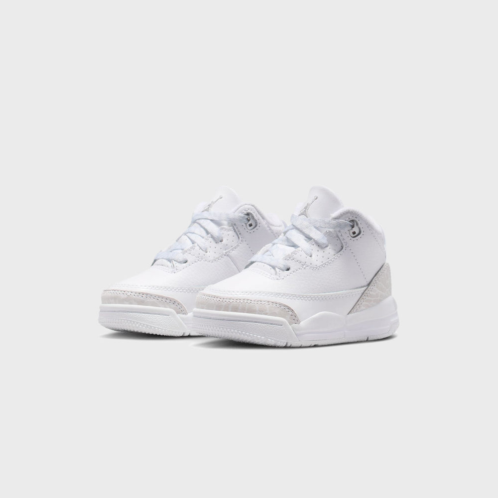 Nike TD Air Jordan 3 Retro - White / Metallic Silver / White | Kith White / Metallic Silver / White