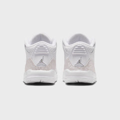 Nike TD Air Jordan 3 Retro - White / Metallic Silver / White | Kith White / Metallic Silver / White