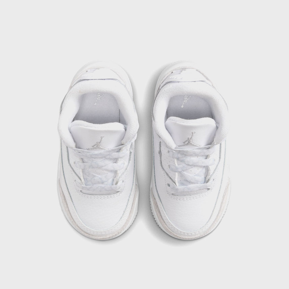 Nike TD Air Jordan 3 Retro - White / Metallic Silver / White | Kith White / Metallic Silver / White