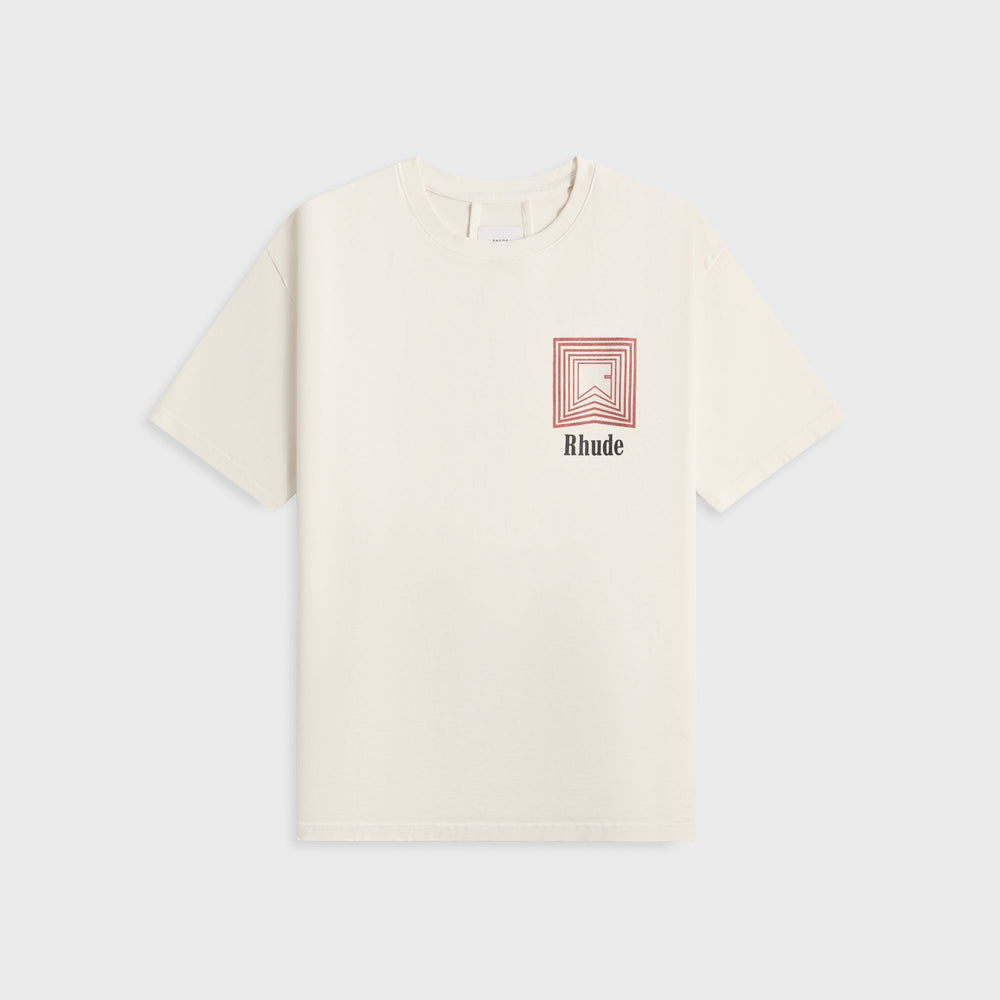 Rhude Chevron Logo Repeat Tee - Vintage White | Kith Vintage White