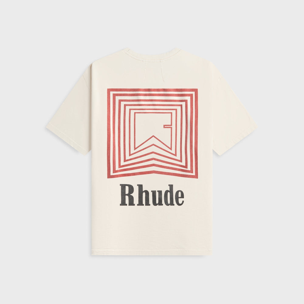 Rhude Chevron Logo Repeat Tee - Vintage White | Kith Vintage White