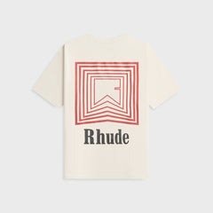 Rhude Chevron Logo Repeat Tee - Vintage White | Kith Vintage White