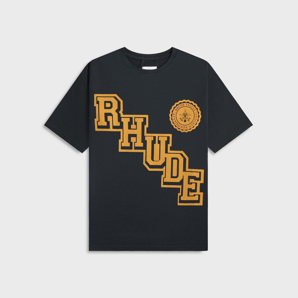 Rhude Collegiate Crest Tee - Vintage Black | Kith Vintage Black