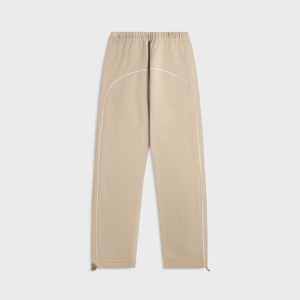 Essentials Relaxed Fleece Sweatpant With Piping - Timber / Cloud White | Kith Timber / Cloud White