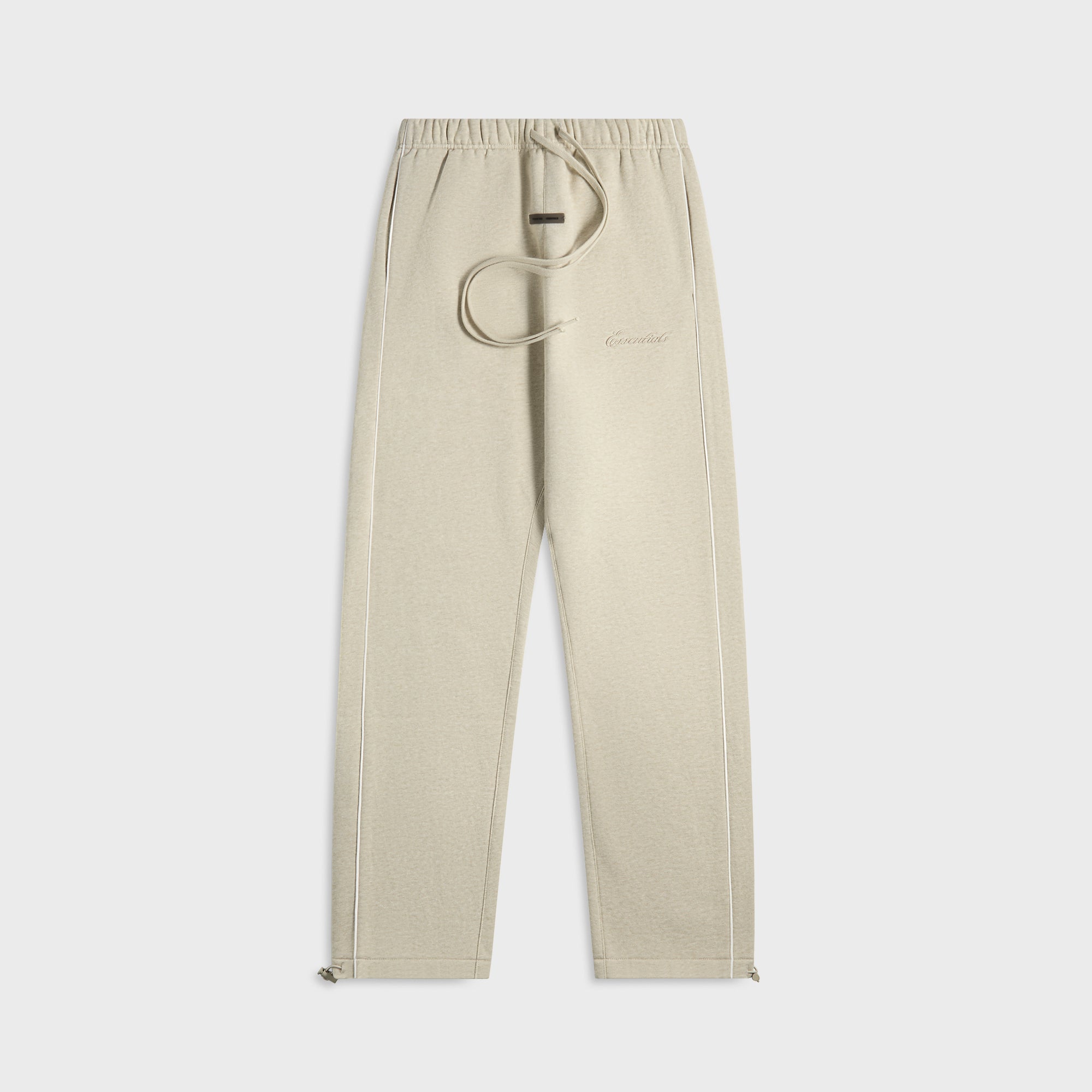 Essentials Relaxed Fleece Sweatpant With Piping - Heather Stone / Clou | Kith Heather Stone / Cloud White