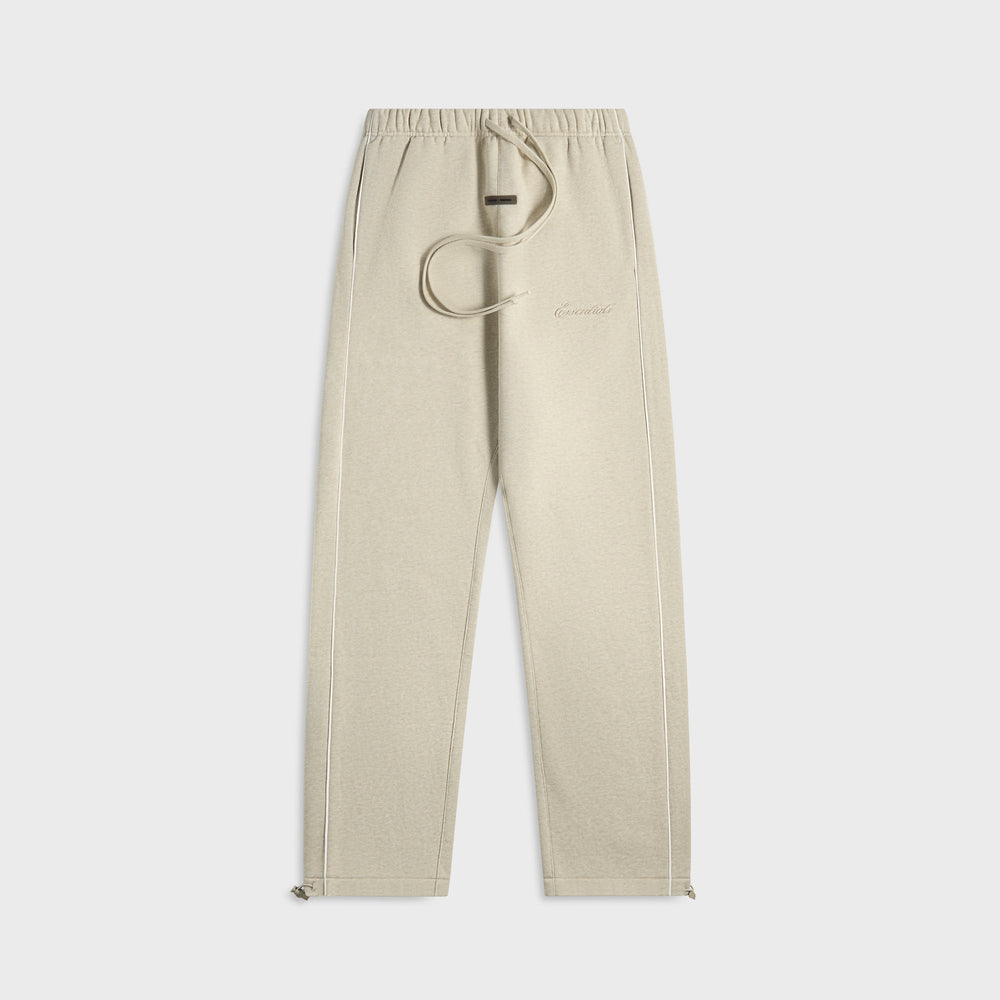 Essentials Relaxed Fleece Sweatpant With Piping - Heather Stone / Clou | Kith Heather Stone / Cloud White