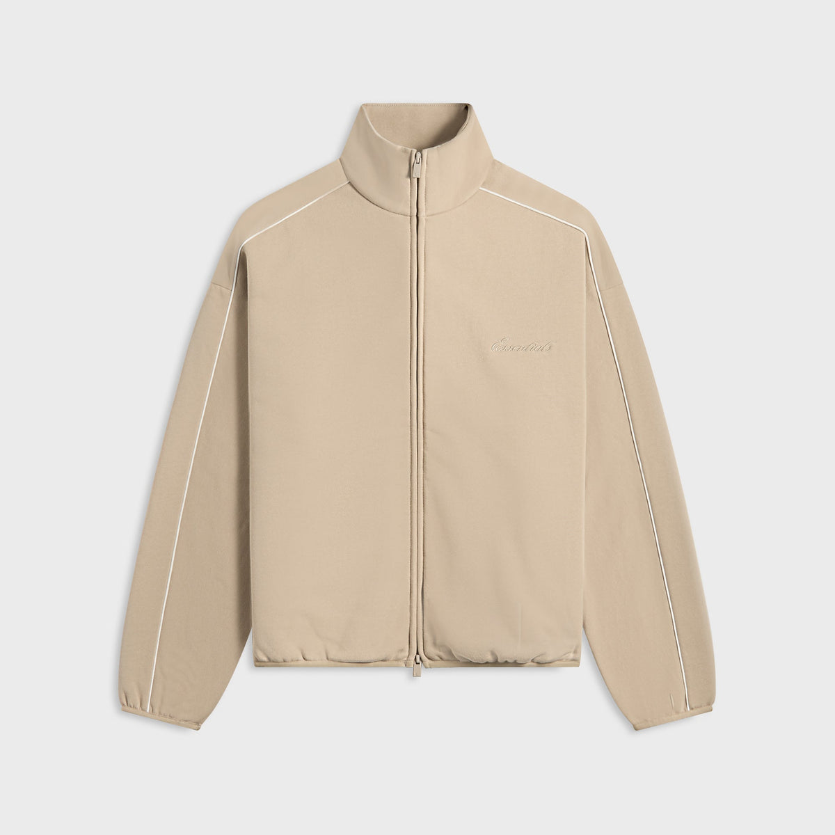Essentials Modern Fit Fleece Track Jacket - Timber / Cloud White | Kith Timber / Cloud White