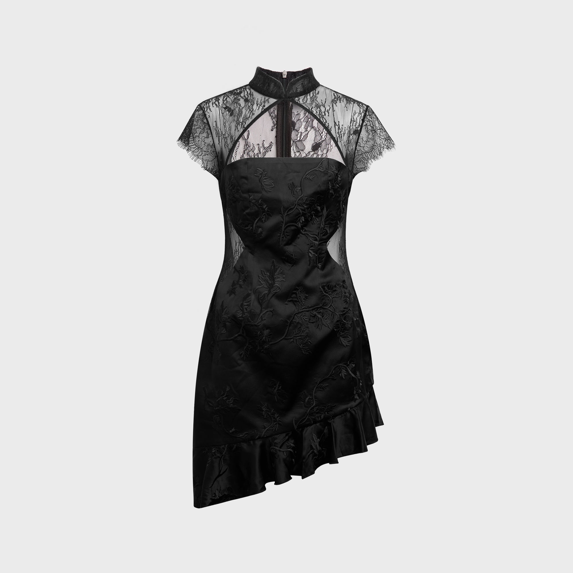 Kim Shui Lucy Silk Embroidered Lace Qi Pao - Black | Kith Black