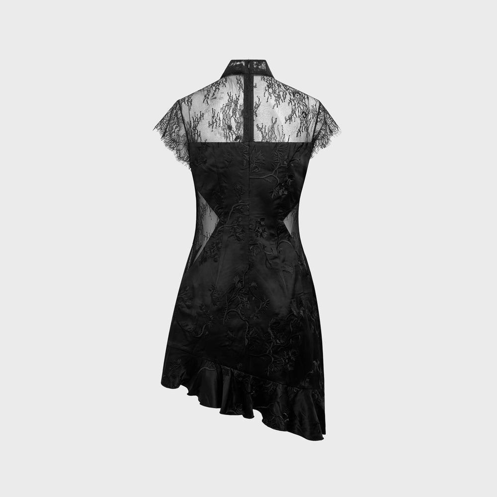 Kim Shui Lucy Silk Embroidered Lace Qi Pao - Black | Kith Black