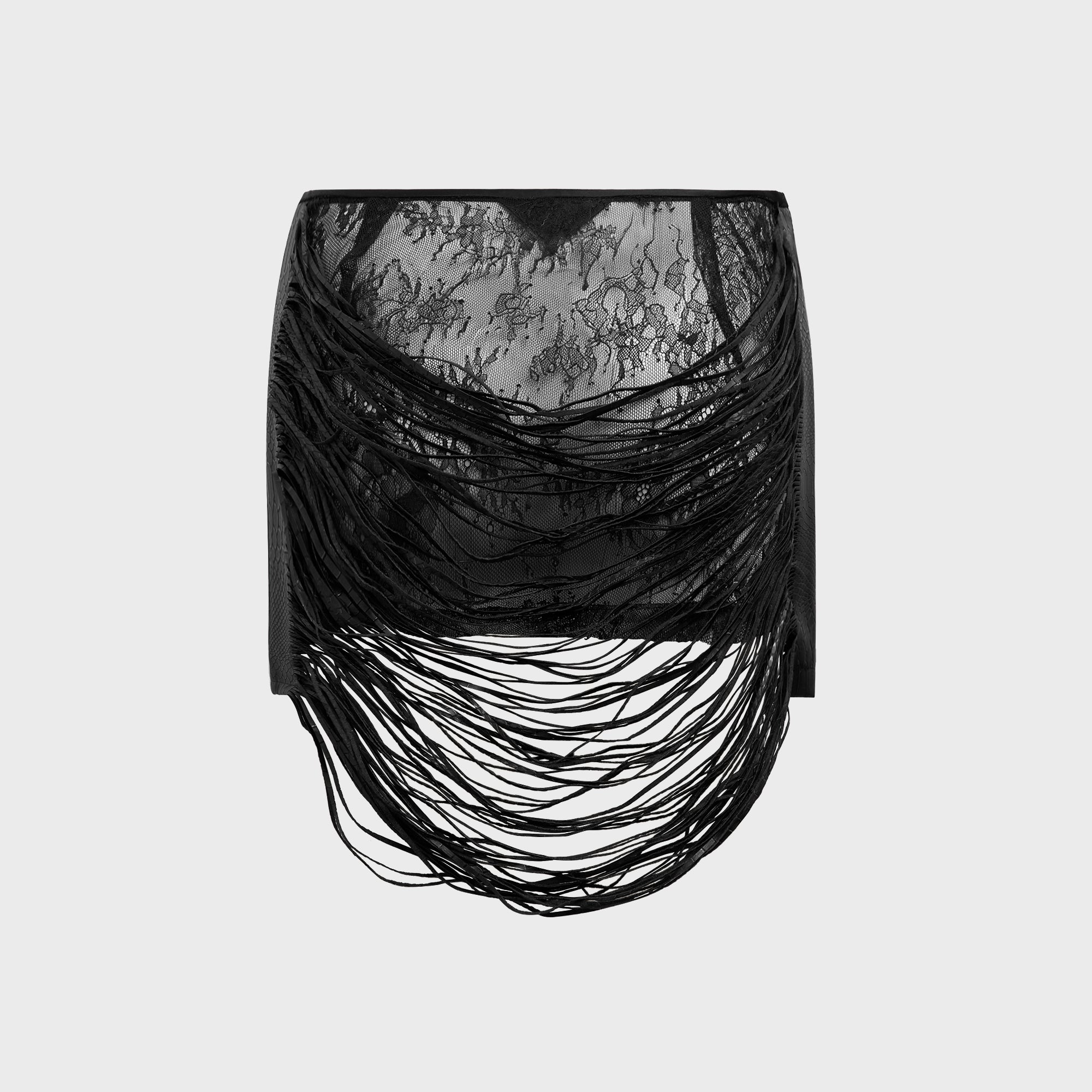 Kim Shui Bao Fringe Skirt - Black | Kith Black