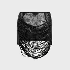 Kim Shui Bao Fringe Skirt - Black | Kith Black
