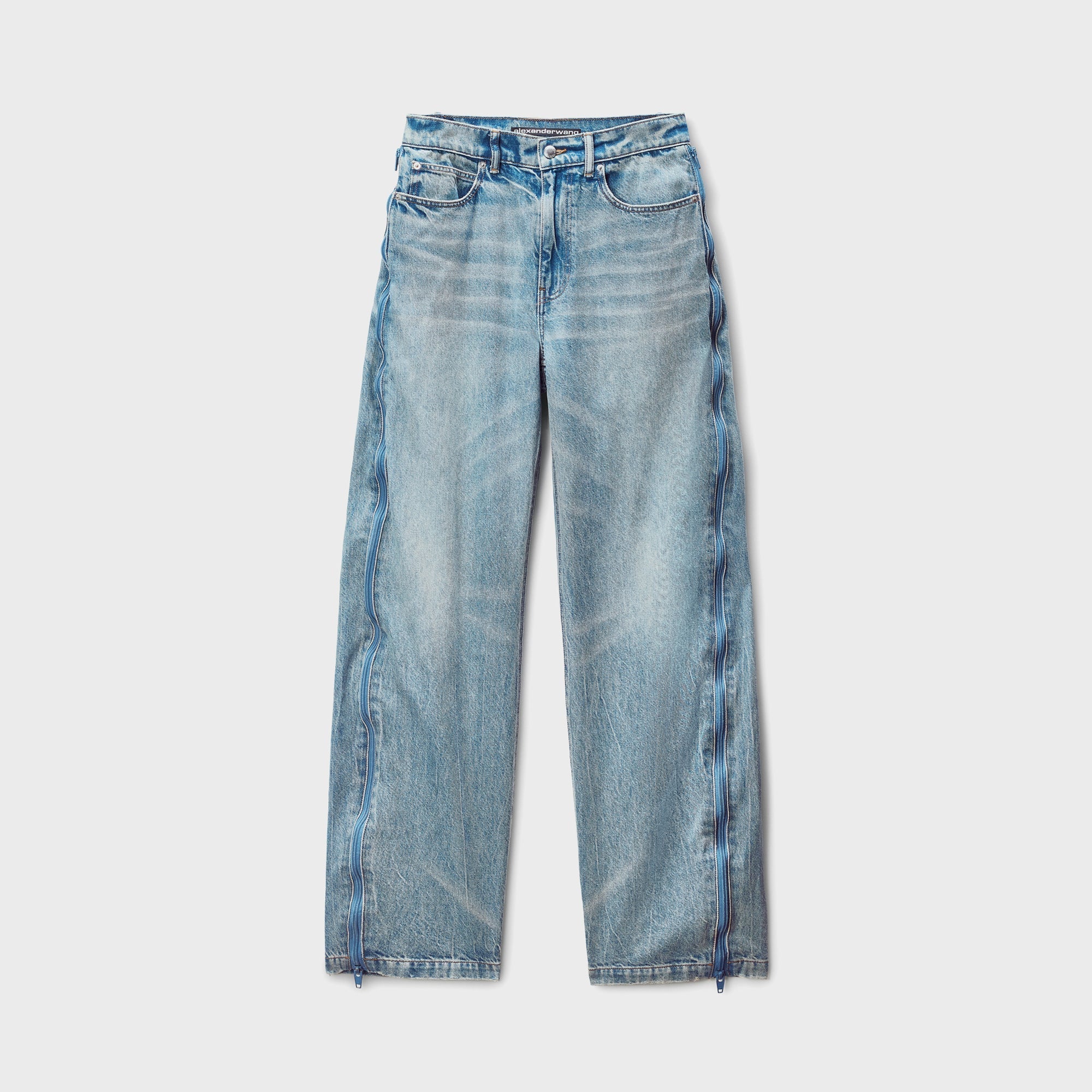 T by Alexander Wang Curved Zipper Pant with Basketball Mesh - Vintage | Kith Vintage Bleach Blue