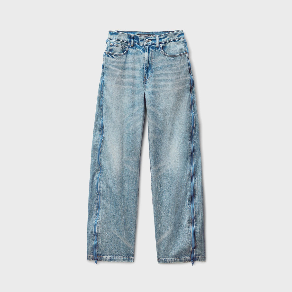 T by Alexander Wang Curved Zipper Pant with Basketball Mesh - Vintage | Kith Vintage Bleach Blue