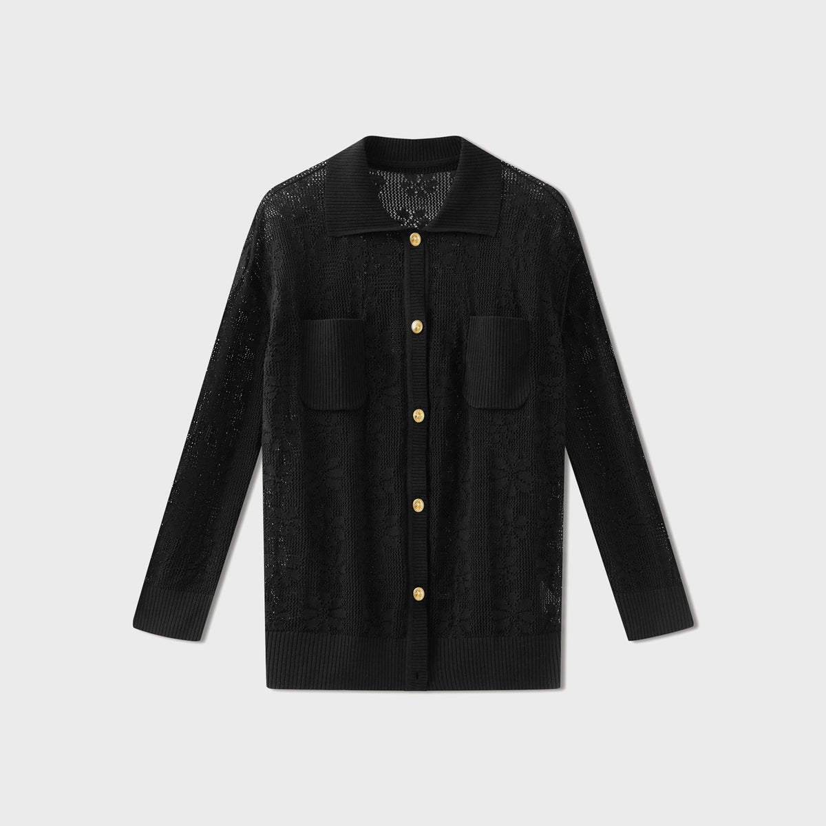 Asta Resort Delilah Crochet Shirt - Black | Kith Black