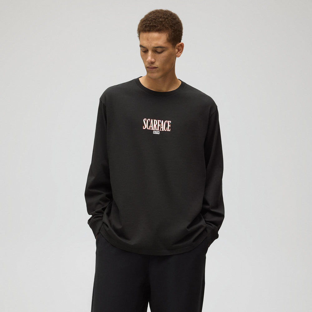 Kith for Scarface Tony Montana Long Sleeve Tee - Black | Kith Black