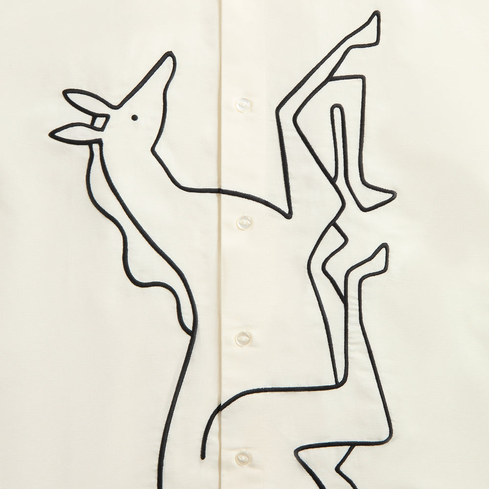 by Parra Vertical Horse Short Sleeve Shirt - Off White | Kith Off White