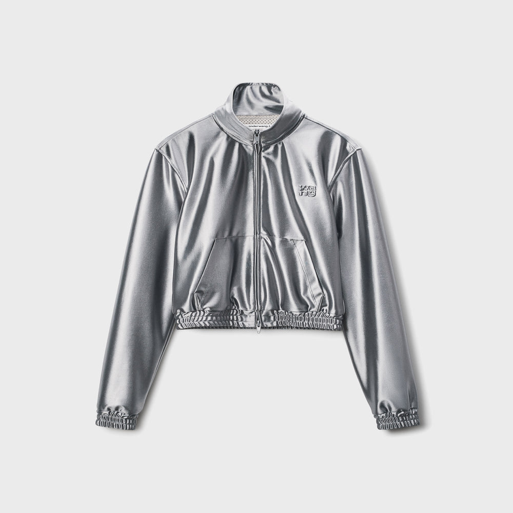 T by Alexander Wang Shrunken Zip-Up Jacket - Alloy | Kith Alloy