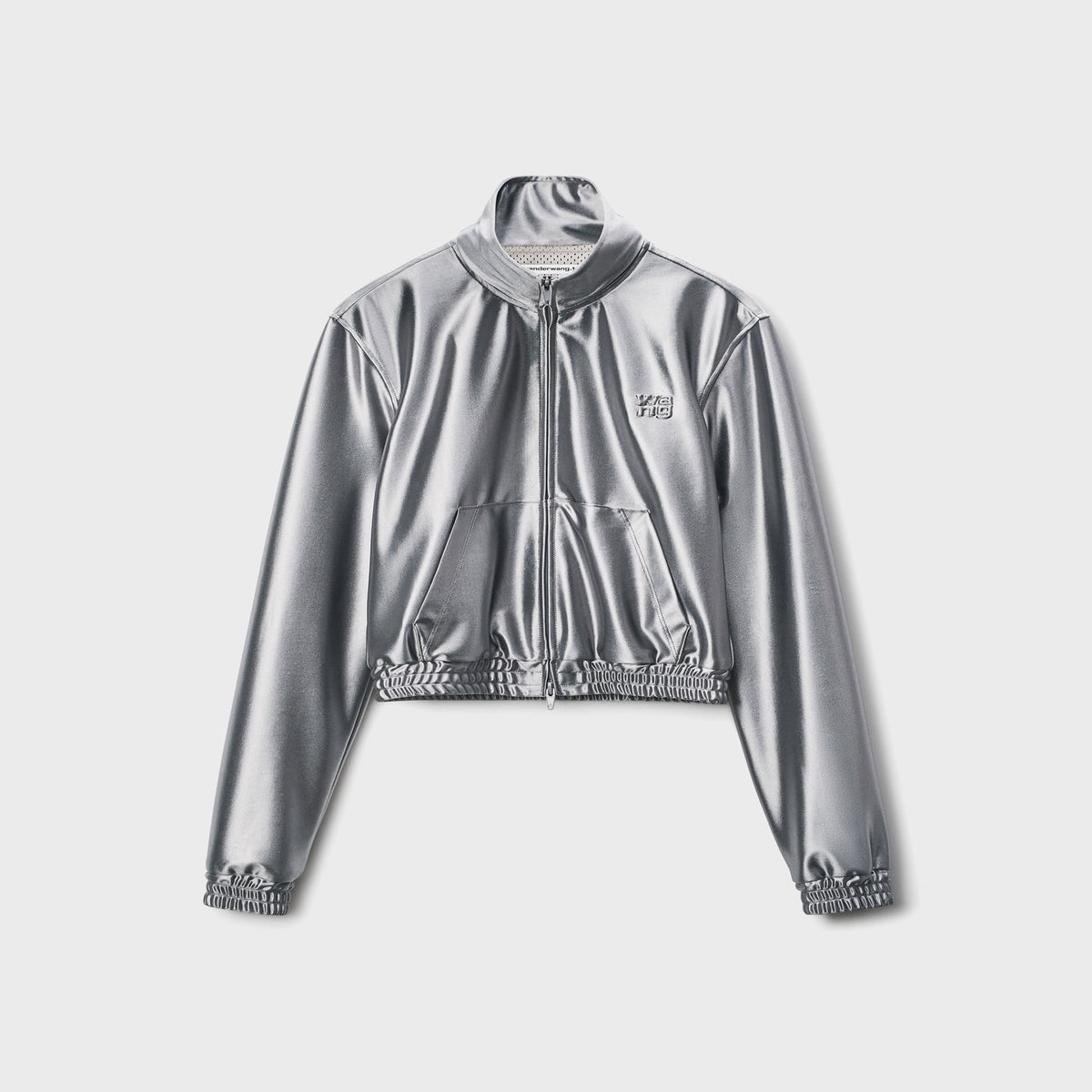 T by Alexander Wang Shrunken Zip-Up Jacket - Alloy | Kith Alloy