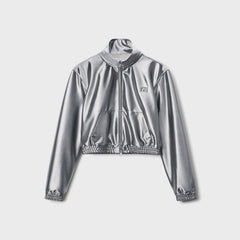 T by Alexander Wang Shrunken Zip-Up Jacket - Alloy | Kith Alloy