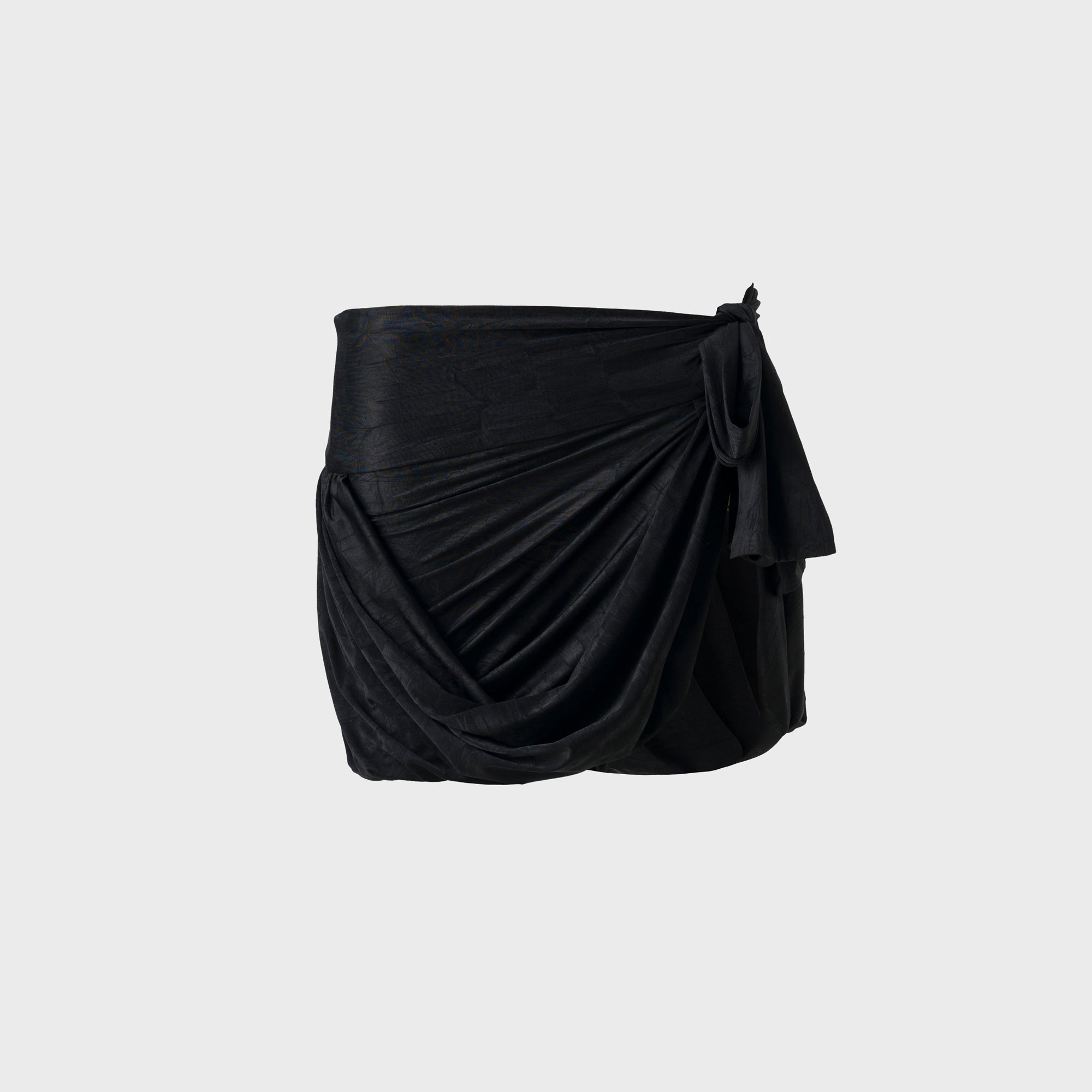 Siedres Tie Detailed Jersey Wrap Mini Skirt - Black | Kith Black